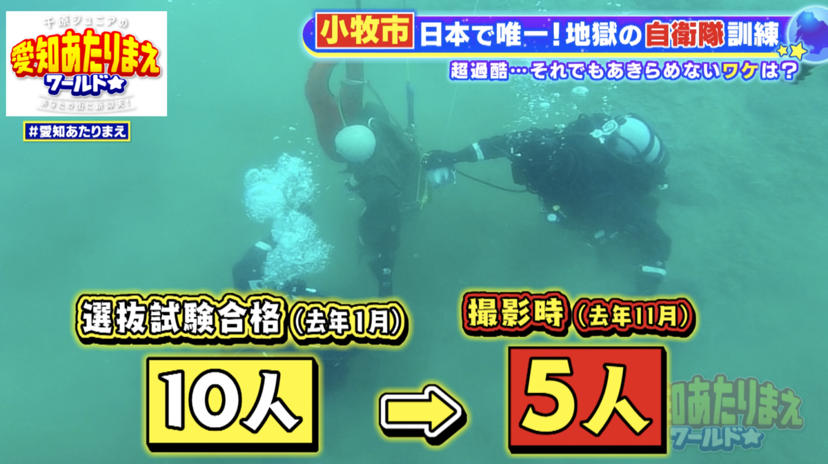 海難事故を想定したダイビング技術訓練の様子