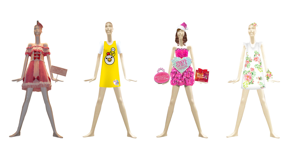 衣装が違うナナちゃん人形4体