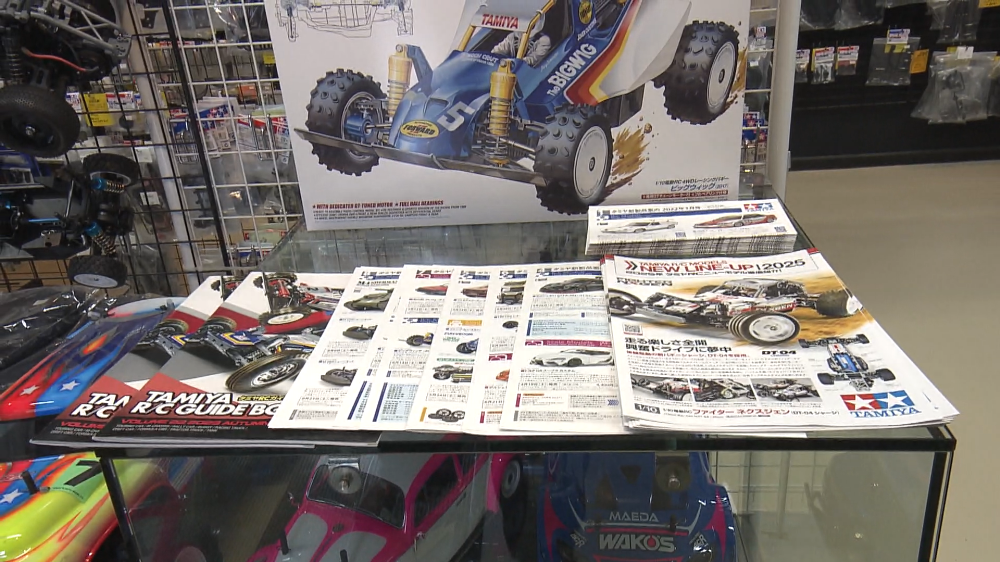 タミヤの新商品のニュースなども展示