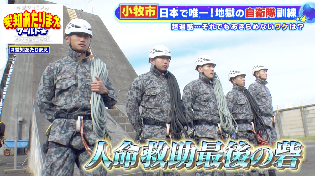 ロープやストレッチャーを使った救助訓練をする様子