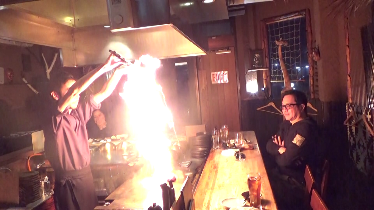 圧巻のフランベ