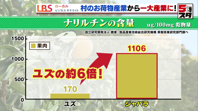 ナリルチンの含量がユズの約6倍