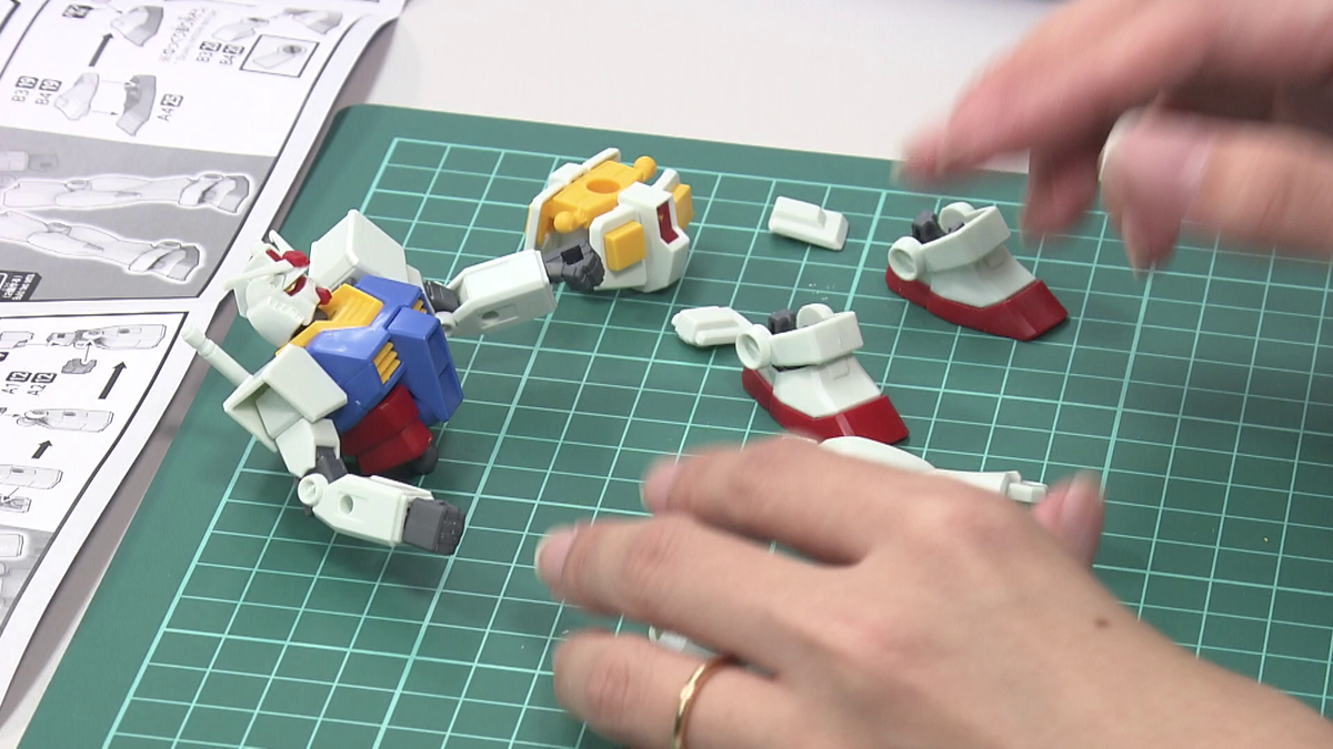 組み立てた模型のパーツ