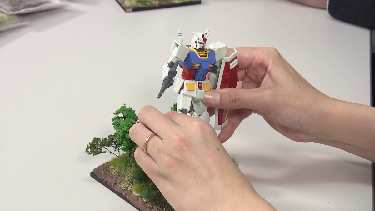 ポージングを吟味する様子