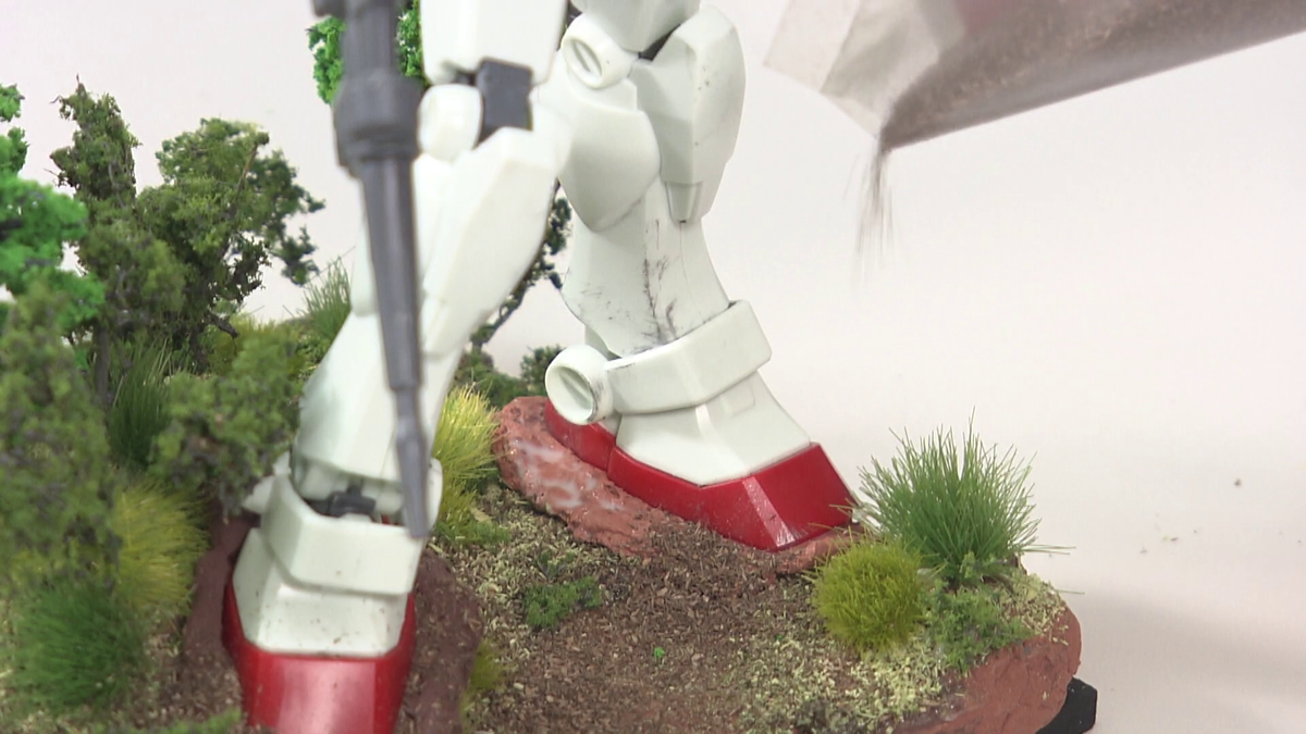 砂の素材をかけていく