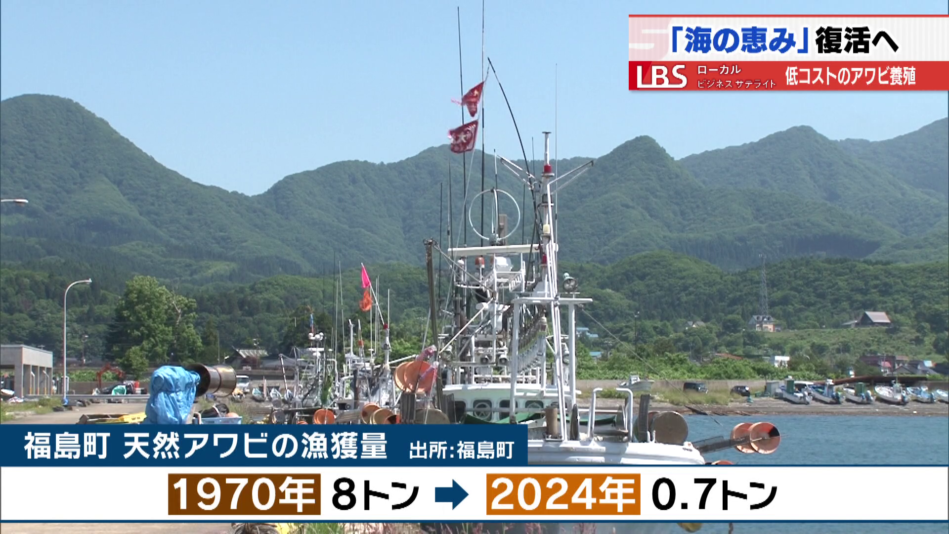 1970年頃をピークに、天然アワビの漁獲量は激減